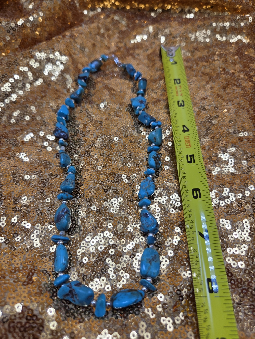 Turquoise Bead Necklace - Blue Stone Necklace